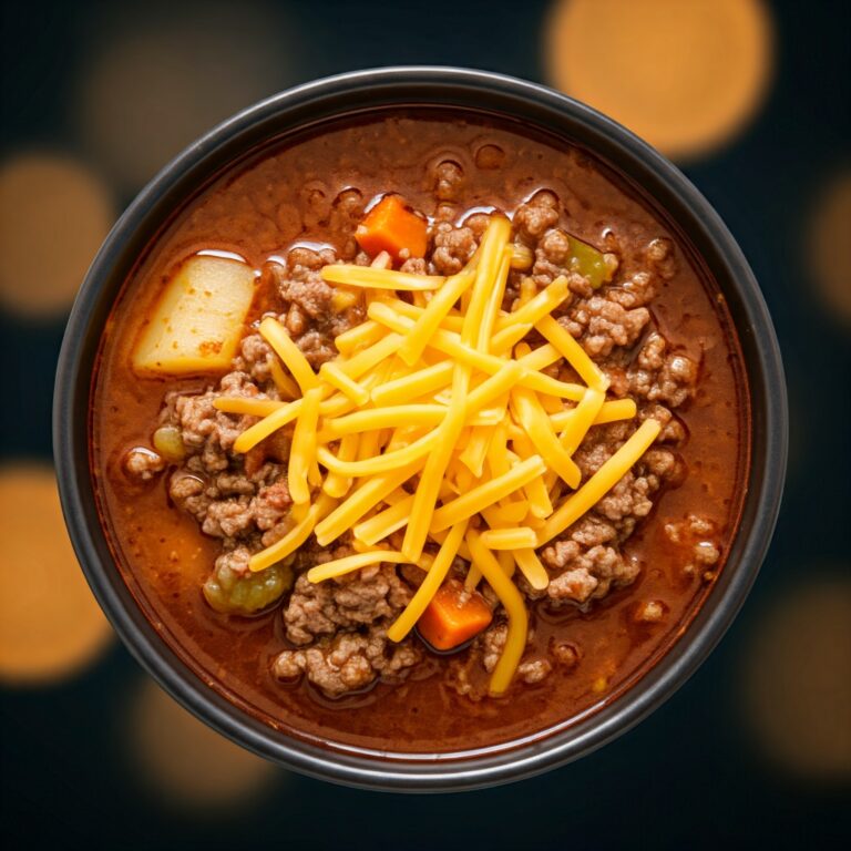 Hearty & Cheesy Crockpot Cheeseburger Soup Recipe