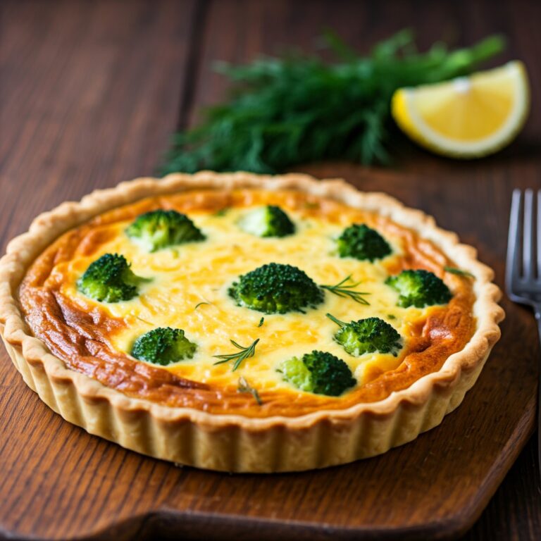 Broccoli and Cheddar Quiche Recipe