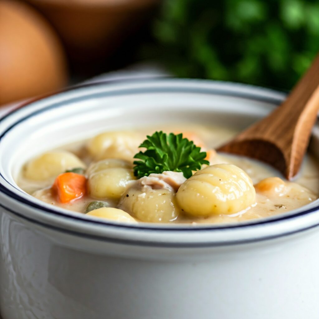 Creamy Crockpot Chicken Gnocchi Soup