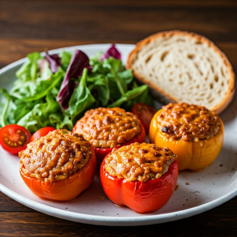 Spinach and Feta Stuffed Peppers Recipe