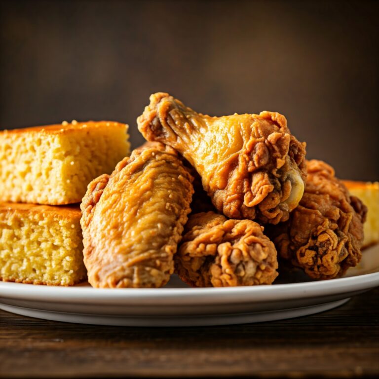 Fried Chicken Wings with Cornbread Recipe