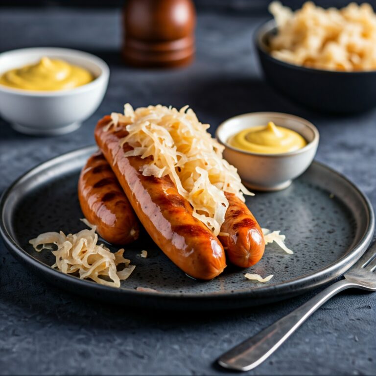 Grilled Sausages with Sauerkraut Recipe