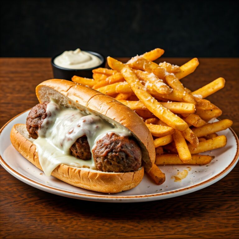 Meatball Subs with Garlic Parmesan Fries Recipe